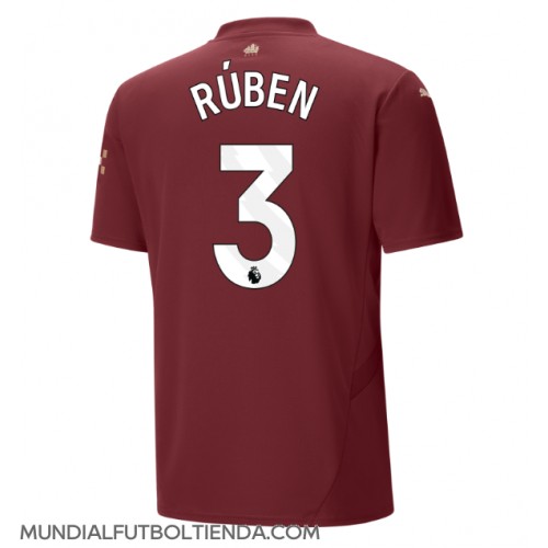 Camiseta Manchester City Ruben Dias #3 Tercera Equipación Replica 2024-25 mangas cortas